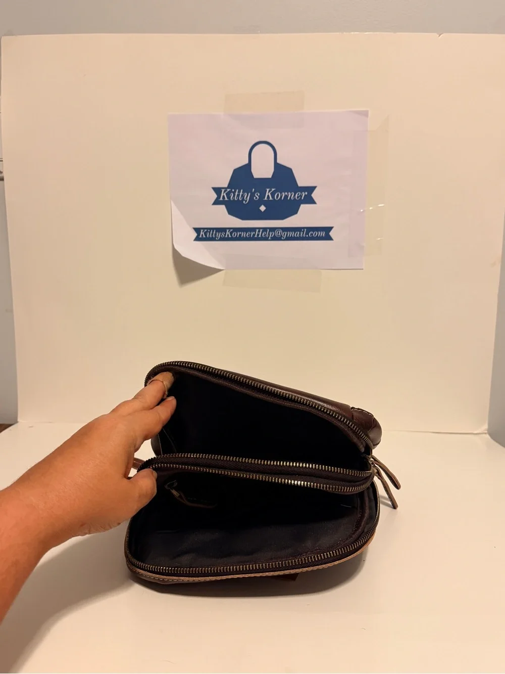 NWT Lannsyne’s Men’s Classic Full Grain Leather Sling Bag - Brown